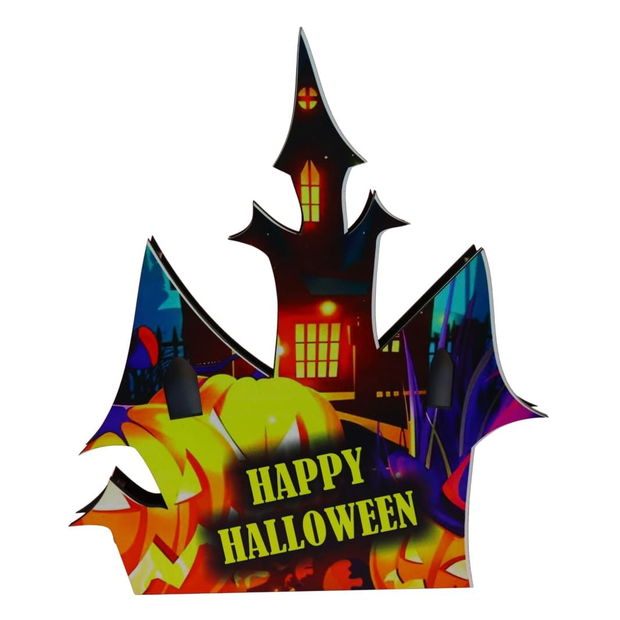 Lampa de Halloween, Led, Castel, Multicolor, 28.5×24.5 cm, DH098