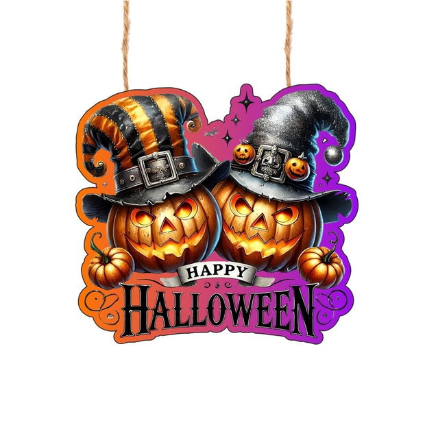 Decoratiune de Halloween, Happy Halloween, Multicolor, 40×38.5 cm, DH102