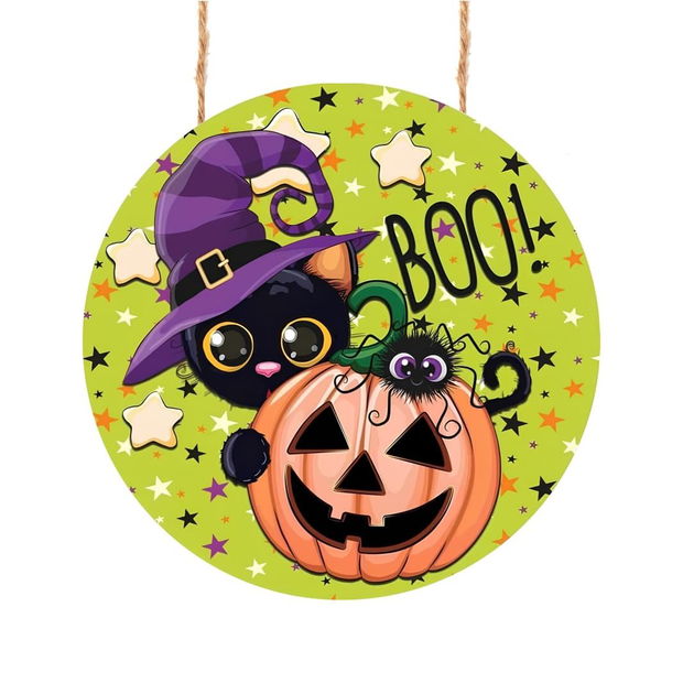 Decoratiune de Halloween, Happy Halloween, Multicolor, 40×40 cm, DH103