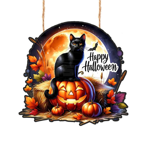 Decoratiune de Halloween, Happy Halloween, Multicolor, 40×38 cm, DH106