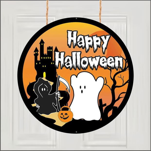 Decoratiune de Halloween, Happy Halloween, Multicolor, 40×40 cm, DH109