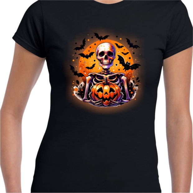 Tricou De Halloween, Dama, Negru, THC21