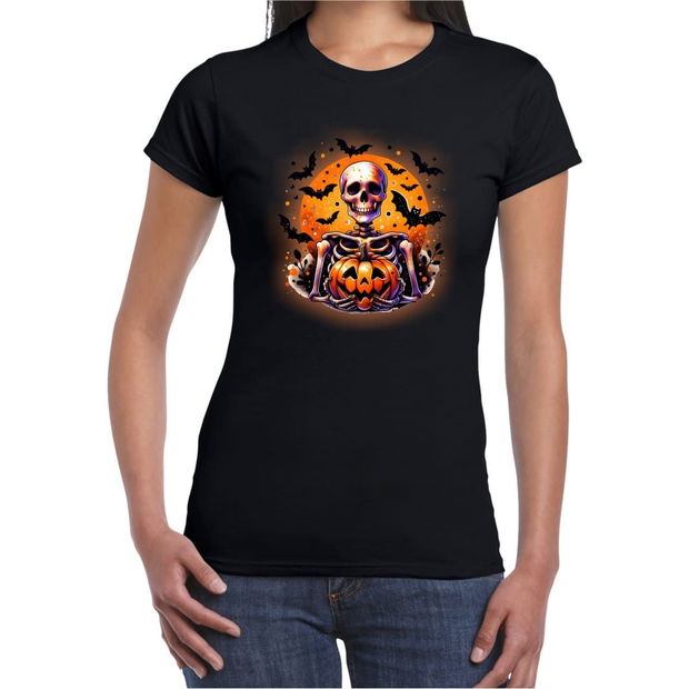 Tricou De Halloween, Dama, Negru, THC21