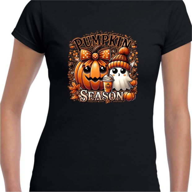 Tricou De Halloween, Dama, Negru, THC27