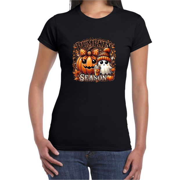 Tricou De Halloween, Dama, Negru, THC27