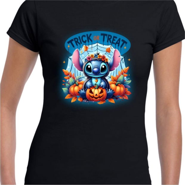 Tricou De Halloween, Dama, Negru, THC31