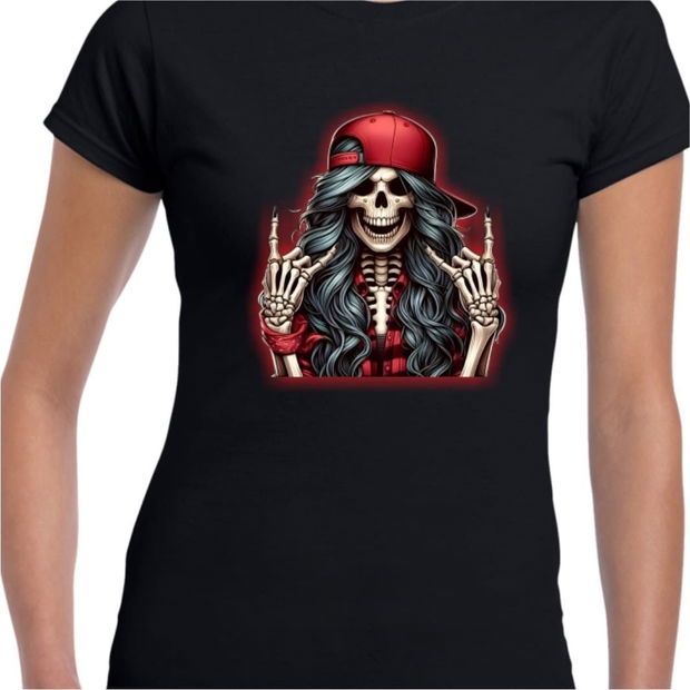 Tricou De Halloween, Dama, Negru, THC33