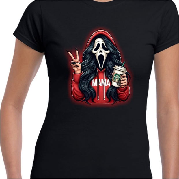 Tricou De Halloween, Dama, Negru, THC35