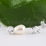 Baza cercei, argint 925 si cubic zirconia, 8x7.5mm(1per)