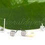 Baza cercei, argint 925 si cubic zirconia, 5x5mm (1per)