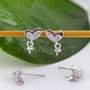 Baza cercei, argint 925 si cubic zirconia, 10x7.5mm (1per)