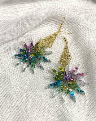 Cercei handmade din rasina epoxidica