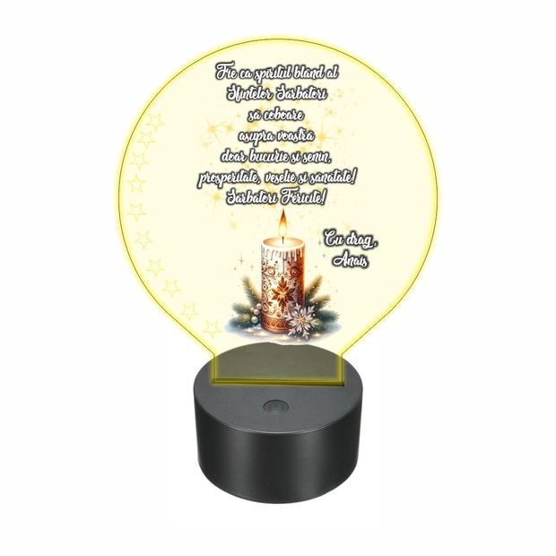 Lampa 3D personalizata, Craciun, multicolor, 22×18 cm, LVCUV001