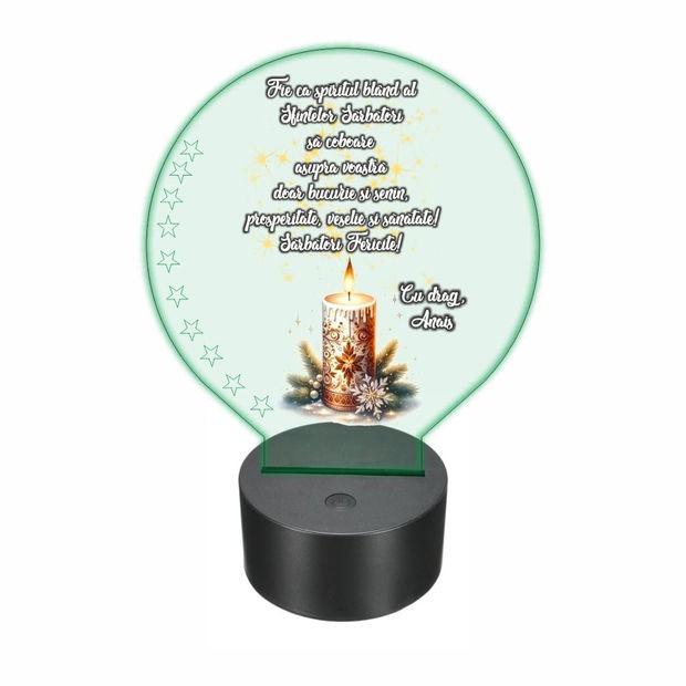 Lampa 3D personalizata, Craciun, multicolor, 22×18 cm, LVCUV001