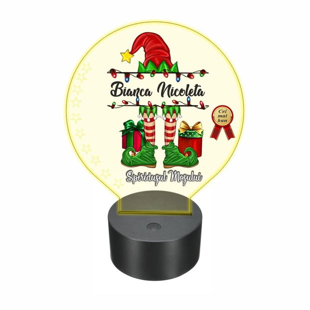 Lampa 3D personalizata, Craciun, multicolor, 22×18 cm, LVCUV002