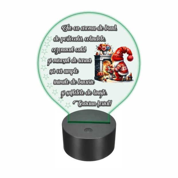 Lampa 3D personalizata, Craciun, multicolor, 22×18 cm, LVCUV007