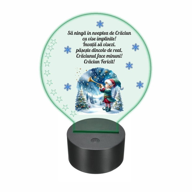 Lampa 3D personalizata, Craciun, multicolor, 22×18 cm, LVCUV010