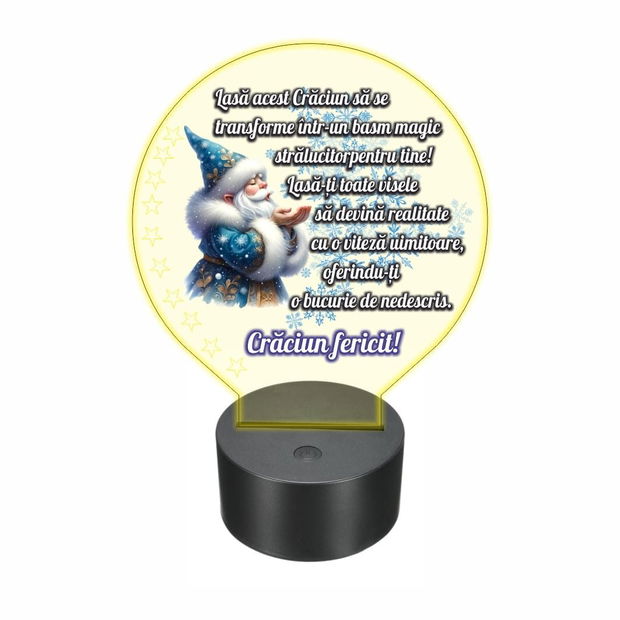 Lampa 3D personalizata, Craciun, multicolor, 22×18 cm, LVCUV011