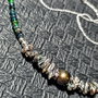 Colier argint opal de foc etiopian negru perle naturale de cultura keshi lant argint boho chic trendy - Transport gratuit