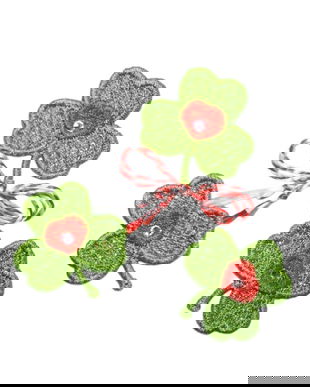 Martisor trifoi cu inimioara