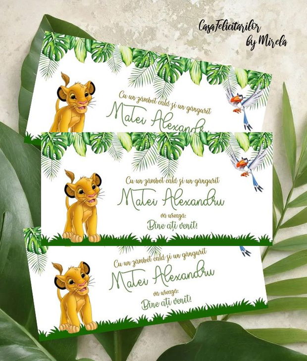 Plic de bani Simba/Place card Simba