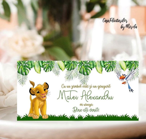 Plic de bani Simba/Place card Simba