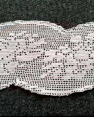 mileu oval crosetat bumbac roz somon 38/ 24 cm