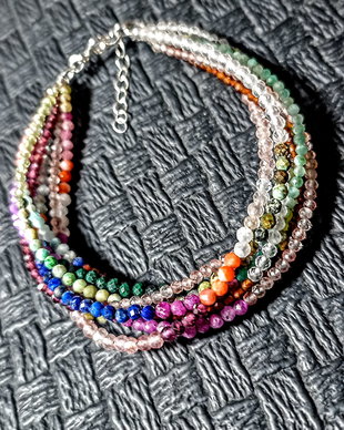 Bratara X8 argint pietre semipretioase minimalista multicolora boho chic trendy - Transport gratuit