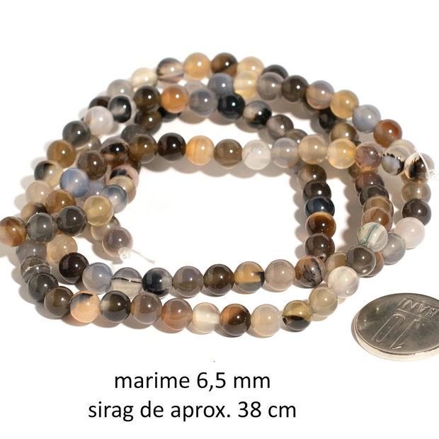 Sirag Agate naturale, 6,5 mm, AGT-315