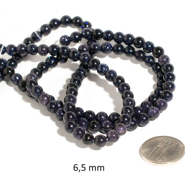 Margele Dark Blue Goldstone, 6 - 6,5 mm