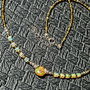 Colier argint opal de foc etiopian welo opal obsidian brioleta disc heishi minimalist boho chc trendy - Transport gratuit