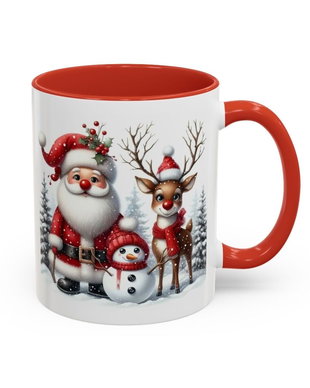 Cana personalizata cu maner si interior rosu