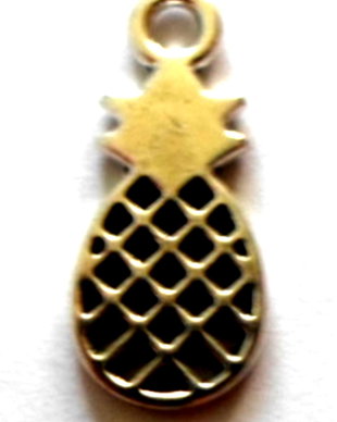 Charm metalic ananas rama argintiu