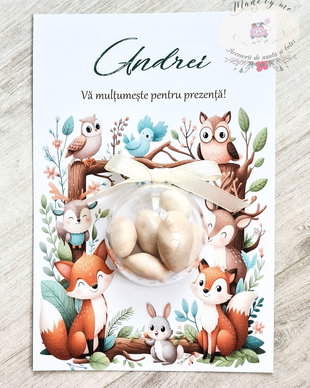 Marturie botez baietei cu alune glazurate