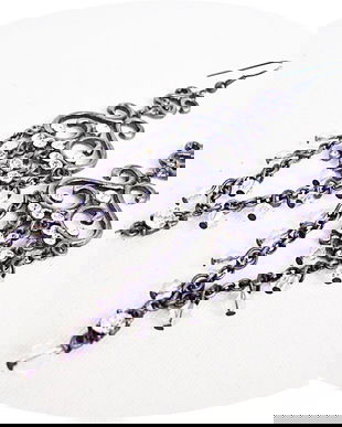 cercei candelabre cu cristale albe