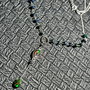 Colier argint diamant brut opal de foc etiopian negru galaxy conector brioleta lant argint minimalist boho chic trendy - Transport gratuit