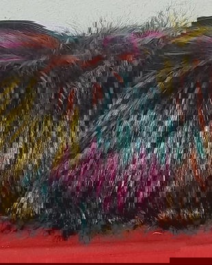 Geanta din blana eco multicolor