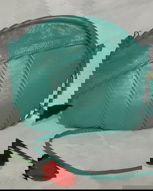 Geanta din piele naturala turcoaz