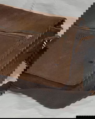 Geanta din piele naturala cu aspect cerat  uzat