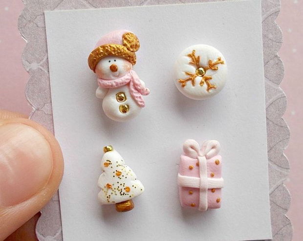 Set cercei Pink Snowman