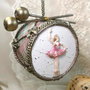 Decoratiune handmade, pentru bradul de Craciun, in forma de toba - colectia "vintage"