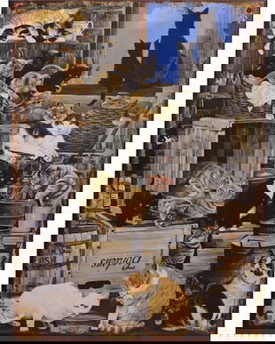 Decoratiune metalica cu pisici