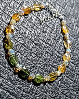 Bratara argint turmalina nuante opal de foc etiopian boho chic trendy - T ransport gratuit