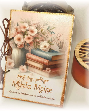 Agenda / album / jurnal personalizat pentru doamna invatatoare / educatoare / diriginta / profesoara, tema Literatura / Carti