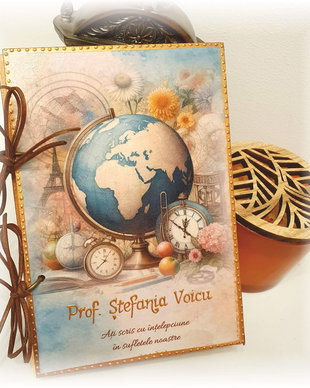 Agenda / album / jurnal personalizat pentru doamna invatatoare / educatoare / diriginta / profesoara, tema Geografie