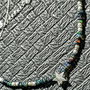 Colier argint opal de foc etiopian negru stea lant argint minimalist boho chic trendy - Transport gratuit