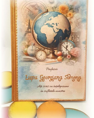 Agenda nedatata personalizata, format A5, cadou Prof. Geografie