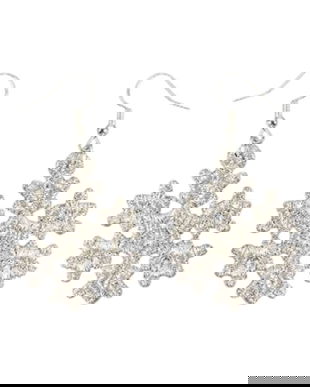 Cercei fulgi de nea argintii