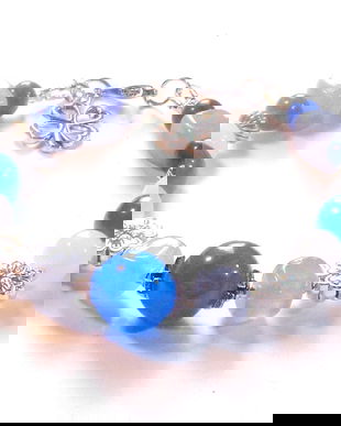 Bratara agat si acvamarin