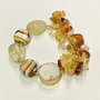 BRĂȚARĂ~SHINING SNOW~agate,citrin,lampwork,druzy,accesorii aurii